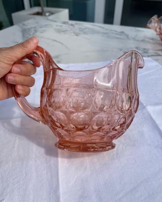 Brocca vintage vetro rosa