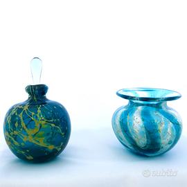 Vaso e porta profumo. Vetro soffiato