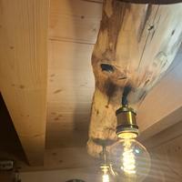 lampadario artigianale legno 
