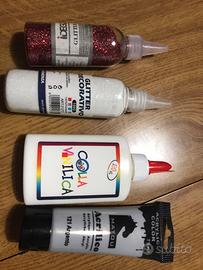 Colla,glitter e acrilico