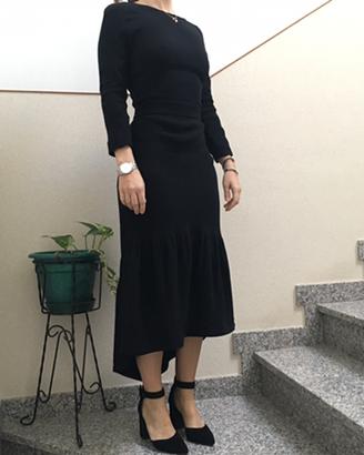 Vestito nero lungo tg. 38 Ki6