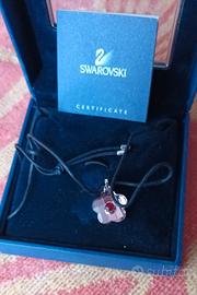 Collana Swarovski fiore rosa con cristallo