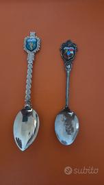 2 Cucchiani (1 Argento 800) Souvenir Germania