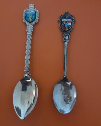2 Cucchiani (1 Argento 800) Souvenir Germania