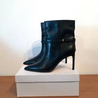 Stivaletti in pelle con tacco, nero, H&M, N.42