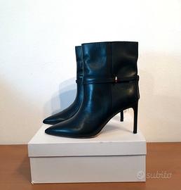 Stivaletti in pelle con tacco, nero, H&M, N.42