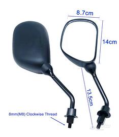 coppia specchietti retrovisori universali nero