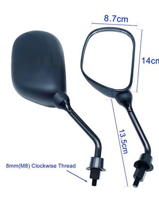 coppia specchietti retrovisori universali nero