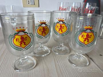 Set 4 Bicchieri Birra Vintage Leone Rosso