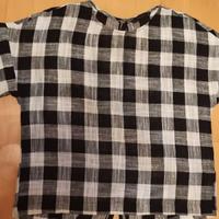 Camicia quadretti b/n Zara