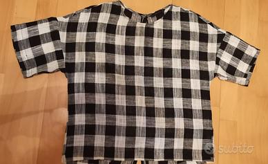 Camicia quadretti b/n Zara