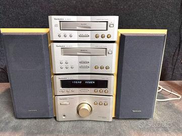 Technics HIFI Silver Ampli CD Radio Tape + 2 Casse