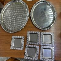 Vassoio sottobicchieri acciaio vintage