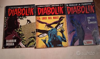 3 Fumetti Diabolik Vintage 1975/1998
