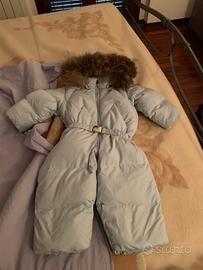 Tuta azzurra vera piuma moncler 12/18m