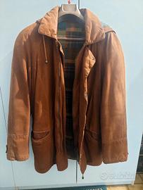 Giaccone vintage in pelle nabuk tg. 52/XL