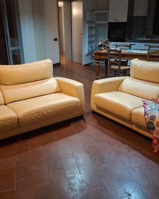 coppia di divani in pelle