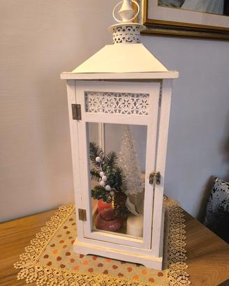 lanterna in vetro e legno