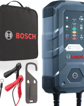 Bosch C70 Caricabatterie per Auto, 12 V - 24 V / 1