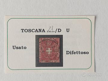 1860 Francobollo 40 cent. Toscana Gov. Provvisorio