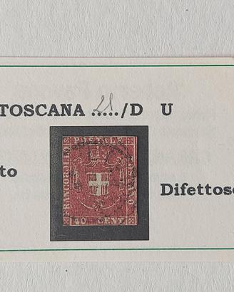 1860 Francobollo 40 cent. Toscana Gov. Provvisorio