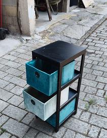 Mobiletto / Cassettiera salvaspazio nera 3 cassett