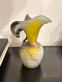 Vasetto artistico vetro e bronzo