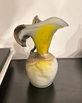 Vasetto artistico vetro e bronzo