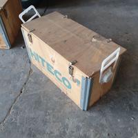 Cassette legno con cerniere, rinforzi acciaio inox