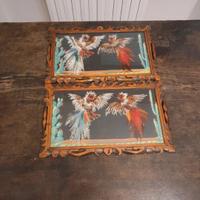 quadri con rappresentazione di due uccelli 