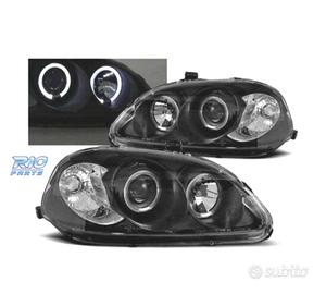 FARI PER HONDA CIVIC 99-01 ANGEL EYES SFONDO NERO