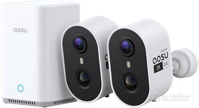 aosu Kit 2 Telecamere di Sorveglianza 2K Int/Est