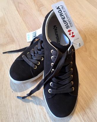 Superga 40 Scamosciate Nero Sneakers NUOVE