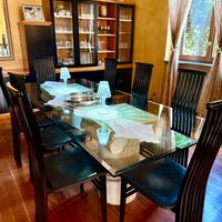 Tavolo salotto cristallo completo di 8 sedie