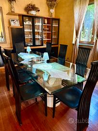 Tavolo salotto cristallo completo di 8 sedie