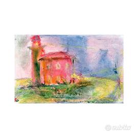Dipinto a mano | IL FARO | 22 X 14 |cartone telato