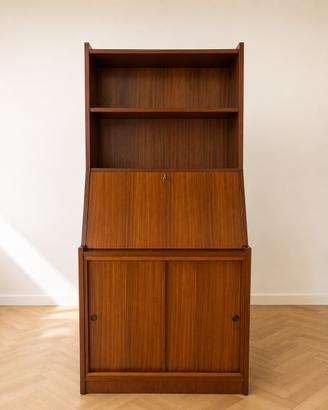 Libreria scrittoio Mid-Century teak anni ’60