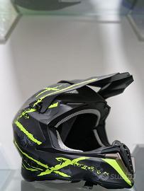 CASCO DIEFFE CROSS NERO E GIALLO