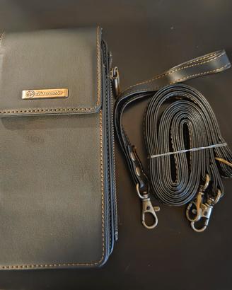 Borsa porta cellulare Caseme ecopelle nera