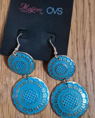 Orecchini OVS pendenti blu e argento