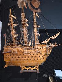 MAESTOSA SCULTURA Galeone INGLESE 71 cannoni di te