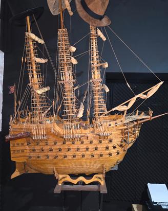 MAESTOSA SCULTURA Galeone INGLESE 71 cannoni di te