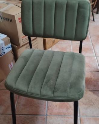 Sedia in velluto verde