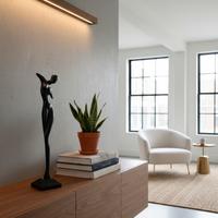 Scultura Legno Modernista Stile Giacometti H 50cm