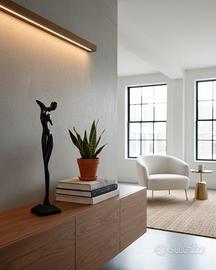 Scultura Legno Modernista Stile Giacometti H 50cm