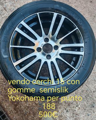 cerchi 15  e pneumatici semislik  per punto 188