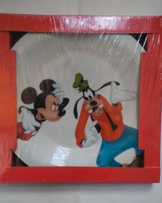 Disney piatto ceramica Pippo e Topolino 