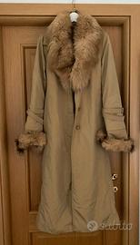 Impermeabile collo e maniche in pelliccia di Volpe