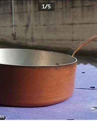 Rame - Casseruola in Rame, Manico 18cm - NUOVA