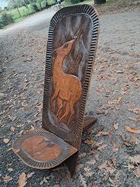 Sedia etnica africana in legno 